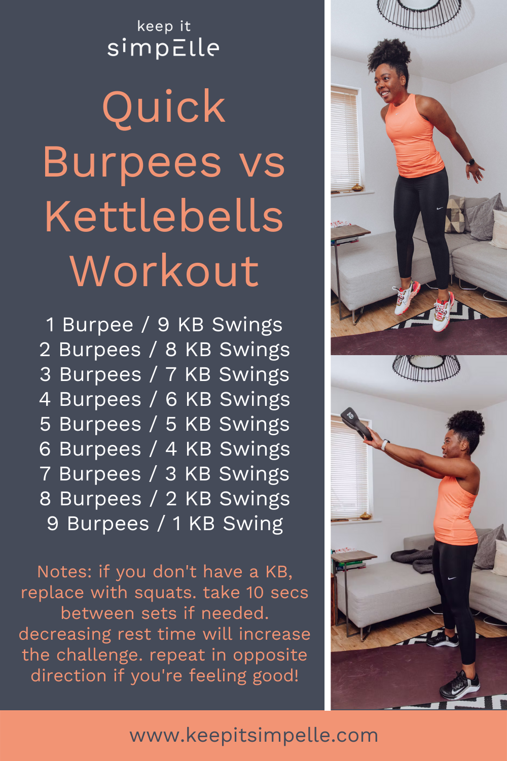 Quick Burpees vs Kettlebells Workout - it simpElle